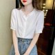 thumbnail image 1 of mfyjkho Tops Bohemios Para Mujer, Camisa De Satén Con Solapa Y Manga Larga Para Mujer, Color Liso, A La Moda Tops Para Salir Para Mujer Xxl, 1 of 4