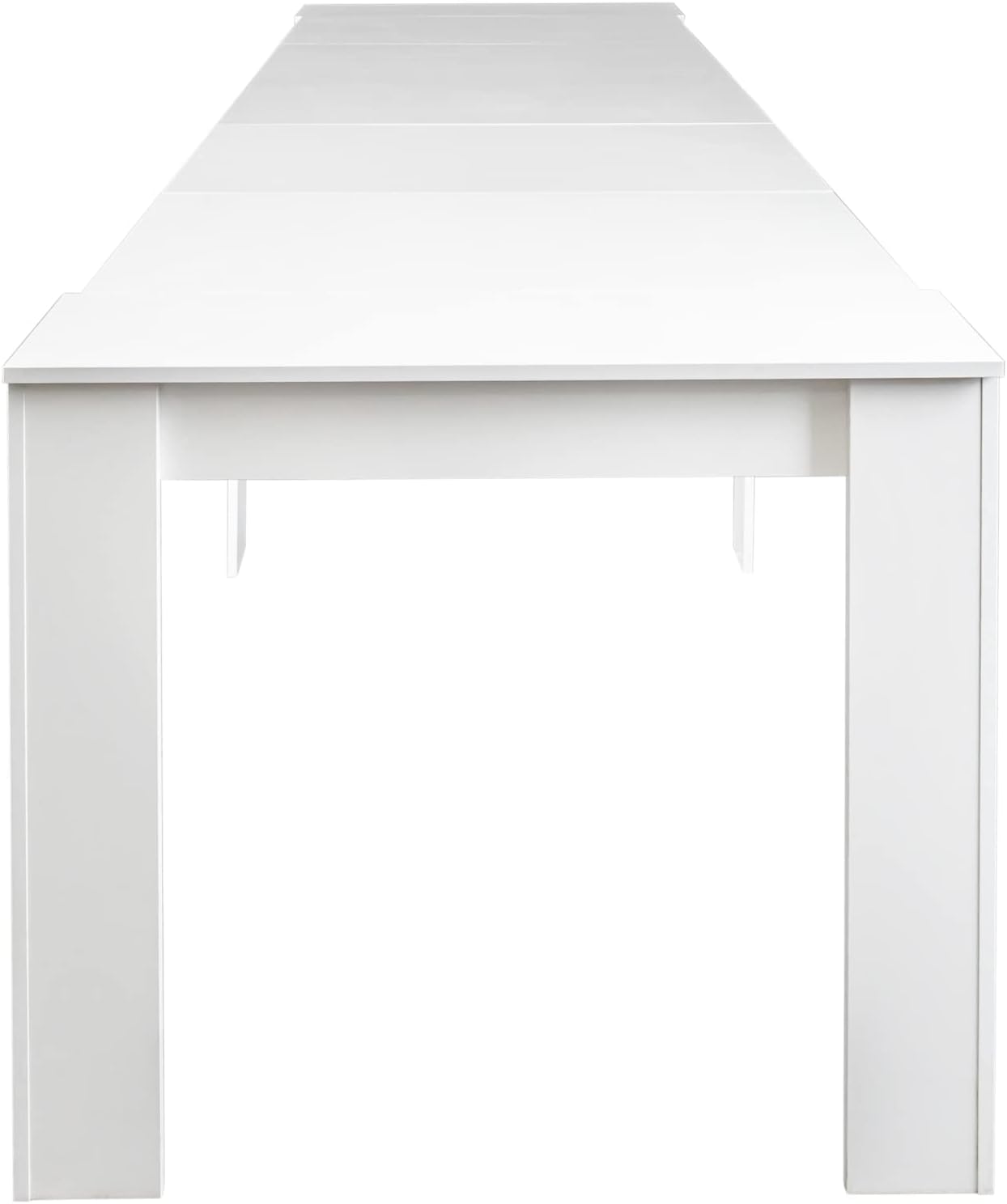 Rustic Wood Extendable Dining Room Table 118.5" Large Expandable Dining Tables for 6 8 10 12 People Industrial Extend Kitchen Table Space Saving for Family Gathering (White)
