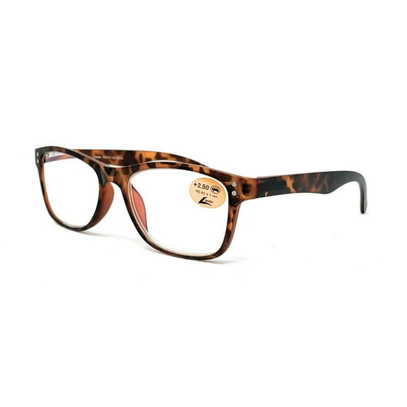 Leader Blu-Ban Reading Glasses Readers Brush Tortoise Blue Light Protect  2.5