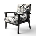 thumbnail image 3 of Designart "Neutral Abstract Expression XIII" Black Neutral Upholstered Accent Chair - Modern Arm Chair For Bedroom, 3 of 7
