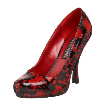 Blood Splatter Shoe Theatre Costumes Shoes Black Red 5 Inch Heels Size: 10