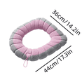 thumbnail image 3 of Clearance Under $5!Yyuenw Bathroom Soft Thicker Warmer Stretchable Washable Cloth Toilet Seat Cover Pads Handle Winter Toilet Ring Washable Sets Wear Knitted Toilet Seat, 3 of 5