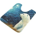thumbnail image 5 of SKYSONIC Toiletry Mat Painting Polar Bear Print, Fluffy Plush Absorbent Bath Rugs Carpet with Non Slip Bottom for Bathroom Floor Toilet Tub and Shower, 5 of 7