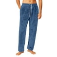 thumbnail image 2 of Wutalume Men's Flannel Pajama Pants with Drawstring and Pockets, Designed for Home and Lounge Use, Featuring Comfortable Fit and Easy Maintenance,Blue L, 2 of 8