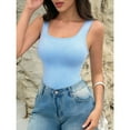 thumbnail image 6 of BLTIBY Women's Shapewear Tank Top Shaping Camisole U Neck Tops Tummy Control Vest Seamless Slimming Sleeveless Shaper Sky Blue XL, 6 of 6