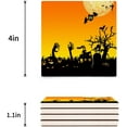 thumbnail image 3 of RYLABLUE Halloween Theme Set of 6 Coaster for Drinks, Absorbent Ceramic Stone Coasters Cup Mat with Cork Base for Home Kitchen Room Coffee Table Bar Decor, 3 of 4