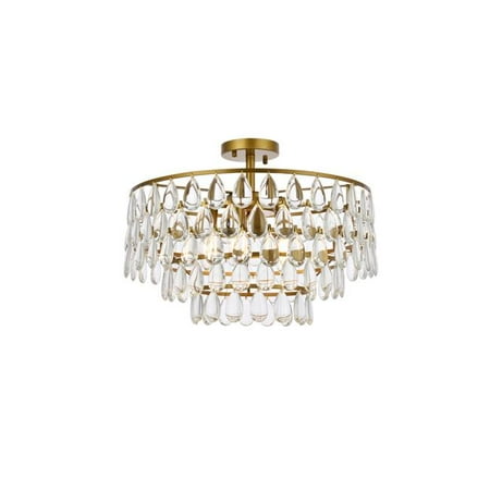 

20 in. Mila Flush Mount in Brass