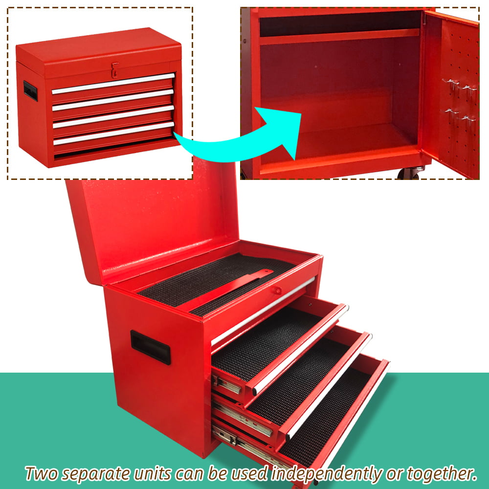 Odaof 8-Drawer Big Rolling Tool Chest,Big Tool Storage Removable,Tool  Cabinet with Lockable Drawers, Mobile Toolbox for Workshop and Mechanics  Garage (CoolRed) 