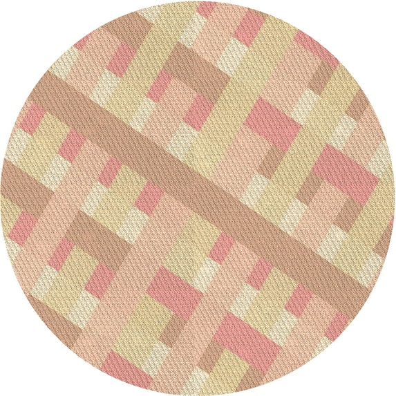 Ahgly Company Machine Washable Indoor Round Transitional Orange Area Rugs, 5' Round