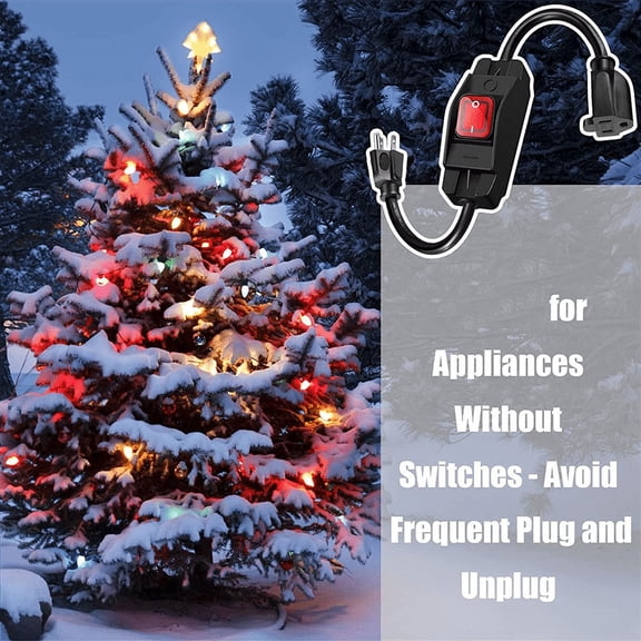 3 Prong Extension Cord with Waterproof Switch, 1875W Heavy Duty Extension Cord with Switch, 14AWG 1.5FT, 1 Pack US Plug