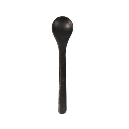

BambooMN Black 3.9 Round Head Small Solid Bamboo Spice Salt Sugar Spoons 100 Pieces