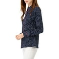 thumbnail image 4 of INSPIRE CHIC Chemise à Manches Longues Imprimée pour Femmes avec Passepoil Bleu P, 4 of 6