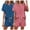 2Pcs Blue+Pink, variant on Two Piece Outfits for Women Lounge Sets Button Down Top and Shorts Set Sweatsuits with Pockets 2 Pack