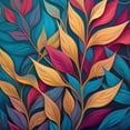 thumbnail image 2 of Spectrum of Autumn - Golden Teal Folige Canvas Wall Art, 2 of 2