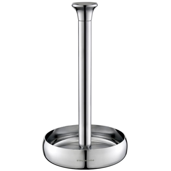 simpletome Paper Towel Holder Countertop ONE HAND Tear Keep It Rolled Up Weighted Base