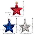 thumbnail image 2 of Red Party decorations, 3 in, Star decorations, Blue decorations, Holiday Hangings, Home Outdoor, 36 Pc, 12 Pc Each Shade, 2 of 2