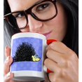 thumbnail image 2 of 3drose, Cute Hedgehog and Hearts Design Blue, 11oz Two-tone Red Mug, 2 of 6