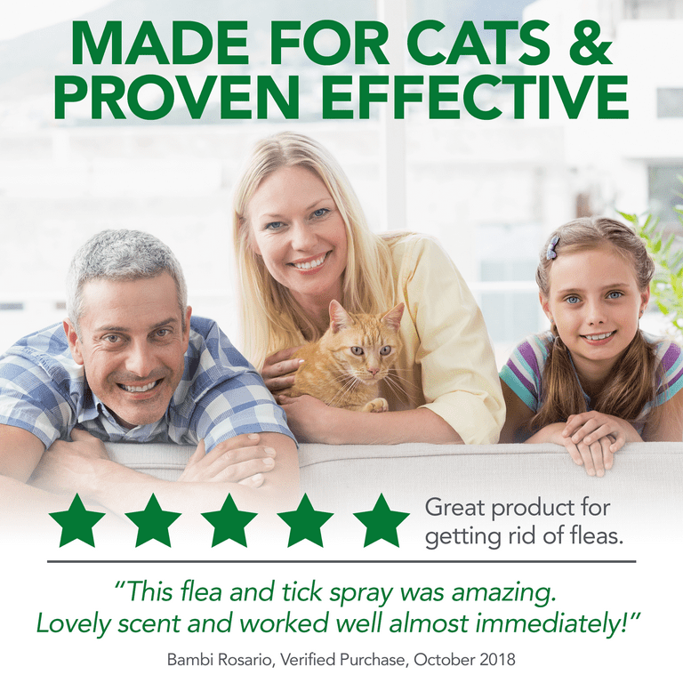 Vet's Best Flea and Tick Home Spray for Cats, Flea Treatment for Cats and Home, Flea Killer with Certified Natural Oils, 32 Ounces