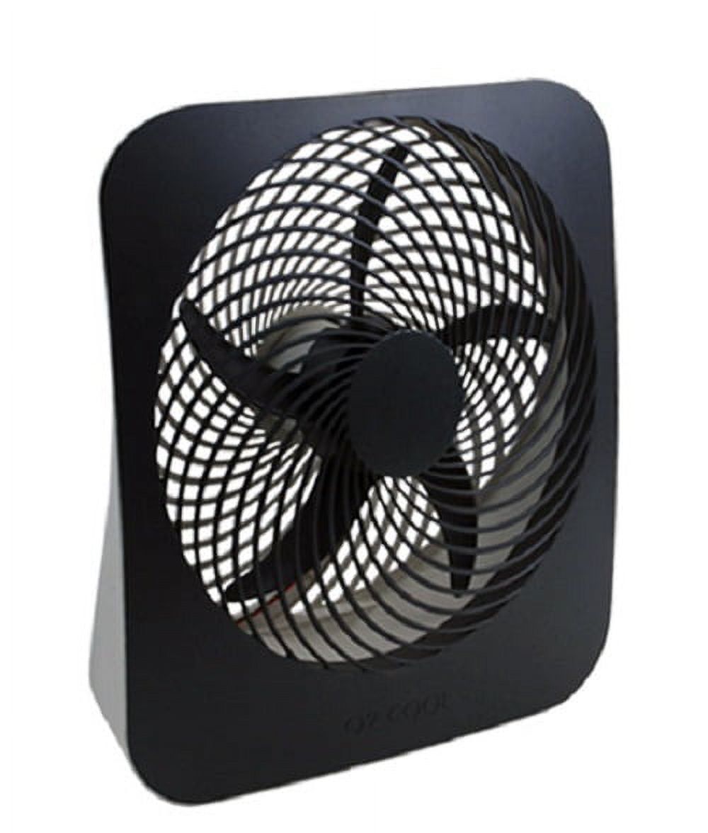 Treva 10-Inch Portable Fan, Powered by Battery and/or AC Adapter - Desk Fan Air Circulating with 2 Cooling Speeds for Personal and Travel Use (Black)