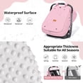 thumbnail image 4 of Baby Car Seat Cover, Caveen Infant Carseat Canopy, Warm Plush Minky Dots Shield Covers, with Breathable Mesh Window, Enlarge Space, Pink, 4 of 6