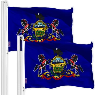 Pennsylvania PA State Flag 3x5FT 2-Pack 150D Printed Polyester By G128
