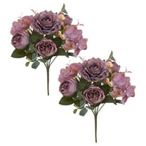 Yuseik Clearance 6-Branch Hydrangea Peony Bouquet 2Pc Purple, 2X Artificial Flowers, Home Imitation Products
