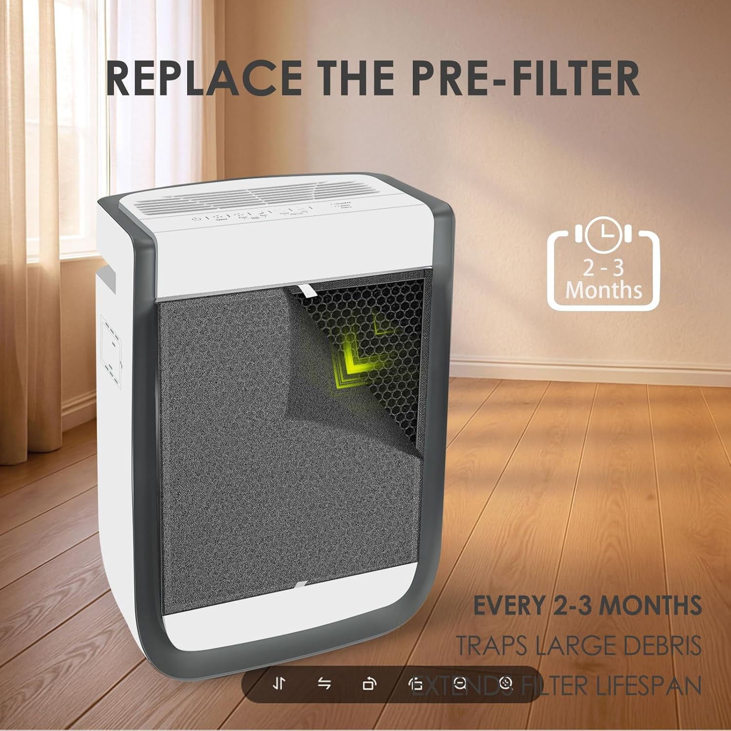 3000 Replacement Filter Compatible with Ad3000 Air Purifier 3000 3000M 3000Pro  Includes 1 High-Performance Filters 1 Carbon Replacement Filters 4 Prefilters