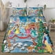 thumbnail image 3 of Juego de edredón con diseño de princesas navideñas para niños, niñas, niños y adultos, juego de cama geométrico en 3D, 1 funda de edredón y 2 fundas de almohada, 3 of 6