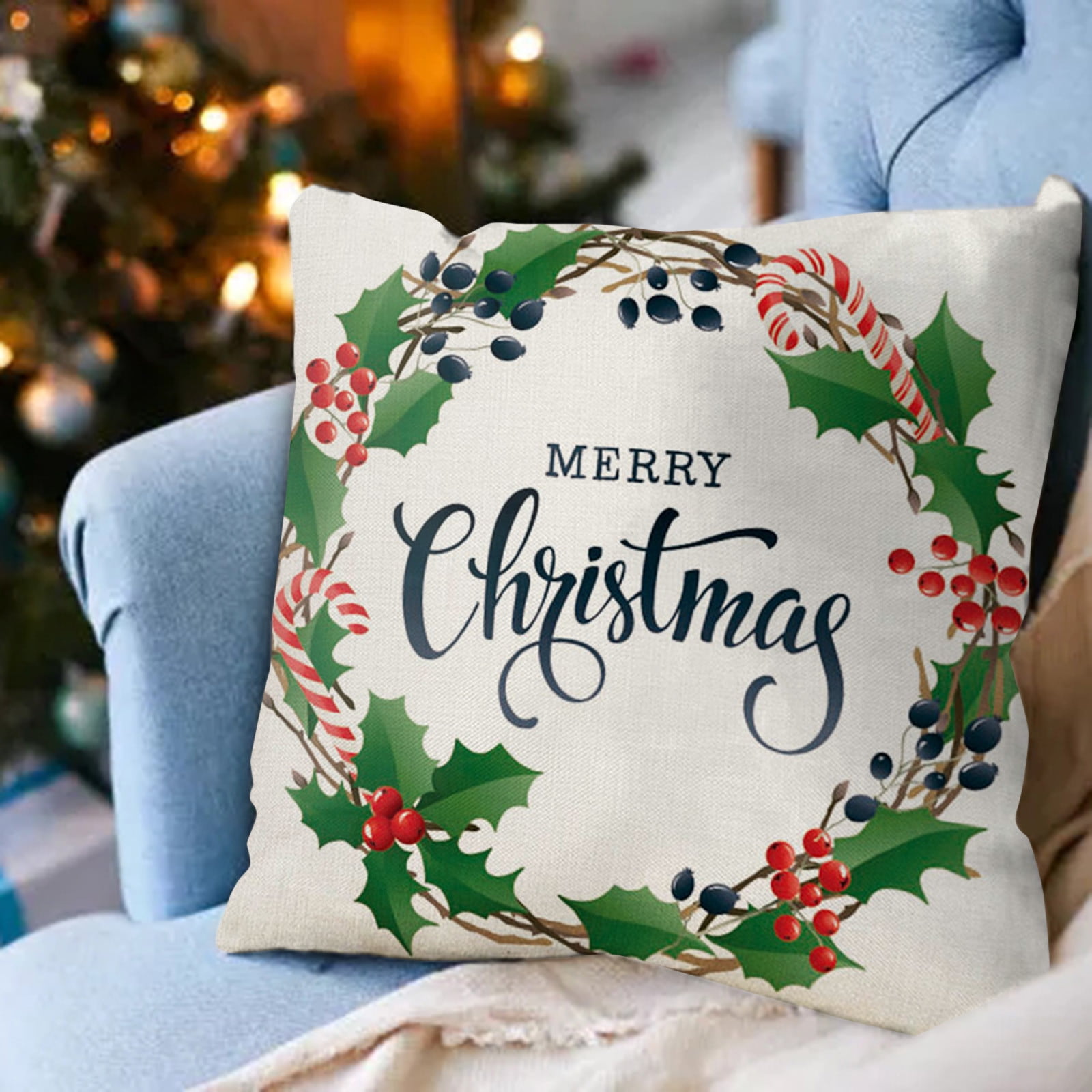 Big Couch Pillows for Living Room Christmas Linen Hugging Pillow