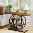 thumbnail image 3 of Tribesigns 41.3" Industrial 4-Tier Console Table: Sofa Table with Circle Base, Rustic Brown, 3 of 8