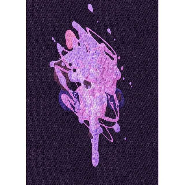 Ahgly Company Machine Washable Indoor Rectangle Transitional Purple Violet Purple Area Rugs, 5' x 8'