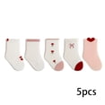 thumbnail image 2 of LYMAYTER ‌Infant Toddler 5-Pack Socks Mid-Calf Soft Unisex for Baby Boys Girls 0-5 Years‌, 2 of 7