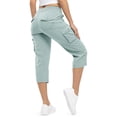 thumbnail image 4 of HBYJLZYG Women's Cargo Capri Pants with Elastic Drawstring Waist and Multiple Utility Pockets, Summer Outdoor Activewear for Hiking, Travel, and Daily Casual Wear, 4 of 6