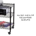 thumbnail image 5 of Honey-Can-Do 3-Tier Metal Rolling Adjustable Media Cart, Black, 5 of 7
