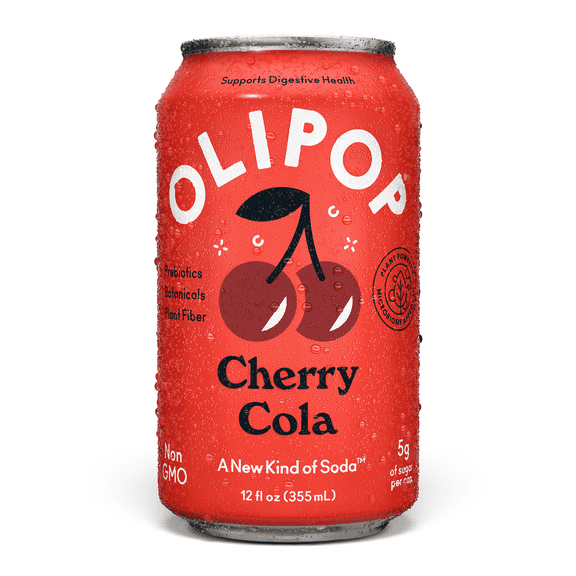OLIPOP Prebiotic Soda, Cherry Cola, 12 fl oz, Pantry Packs