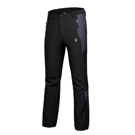 Women’s Winter Hiking Ski Snowboarding Pants, Softshell Pants, Fleece Lined and Water Repellant Black Size XS