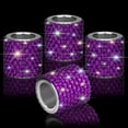 thumbnail image 4 of OTOSTAR 4 Pack Bling Car Headrest Collars Rings, Sparkling Rhinestones Interior Decor Car Seat Head Rest Collars for Car SUV Truck (Violet), 4 of 6