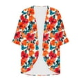 thumbnail image 5 of yoeyez Cardigans for Women Trendy,Womens Floral Chiffon Open Front Kimono Cardigan 3/4 Length Sleeve Womens Tops Casual Beach Cover Up Multicolor,S, 5 of 5