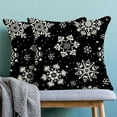 thumbnail image 2 of Christmas Pillow Covers 16x16 Inch 2 Pcs, Black White Snowflakes Decorative Throw Pillows for Couch, Xmas Winter Outdoor Decor Pillowcase Linen Cushion Cover for Bed Sofa, 2 of 6