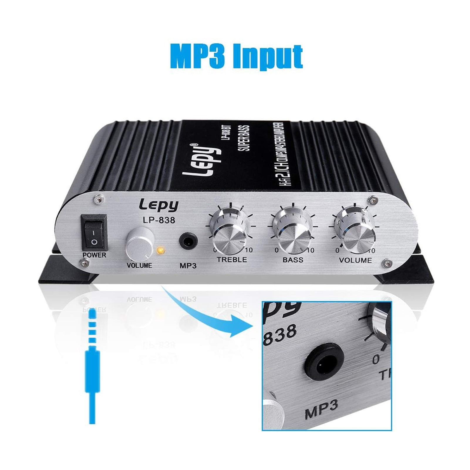 Upgrade 600W Bluetooth Power Amplifier 2.1 Channel Hi-Fi Stereo Speakers Amplifier Audio Sound Home Theater Amplifier Super Bass