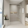 thumbnail image 2 of 44-48 in. W x 72 in. H Double Sliding Shower Door, Semi-frameless Bypass Bathroom Sliding Door with 1/4" (6mm) Tempered Glass for Walk-in Shower, Brushed Nickel 24D03-48BNX, 2 of 19