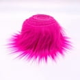 thumbnail image 2 of Shaggy Mohair Faux Fur Fabric Strips Ribbon, Pre Cut Roll, 4" Wide by 60" Long - Fuchsia, 2 of 4