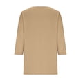 thumbnail image 4 of Aofany Women's Casual 3/4 Sleeve Length T-Shirts Tunic Tops V Neck Loose Fit Basic Tee Solid Color Blouse for Work Daily, 4 of 5