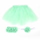 thumbnail image 4 of M Buder Conjunto de Falda Tutú de Tul para Recién Nacido Niña, Vestido de Fotografía para Bebé con Diadema y Top Envuelto, Accesorios de Estudio Fotográfico, Verde Claro (80 cm / 31.5 inches), 4 of 9
