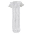 thumbnail image 2 of CHCNHAC 2 Pairs Girls Lace Trim Knee High Socks, B Striped Ruffle Top Calf Length Socks, Soft Cotton Ballet Socks for Toddler Kids, Princess Style Fashion Accessories, 2 of 3