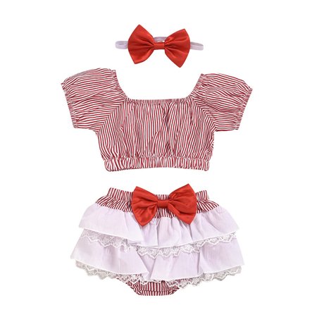 

KI-8jcuD Baby Girl Summer Cami Dress Baby Girls Short Sleeve Stripe Tpos Bow Shorts Headband Outfits Set For Teen Girls Outfits Crop Tops For Teen Girls 14-16 Little Girls Crop Top Girl Athletic Wea