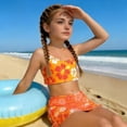 thumbnail image 5 of Edvintorg Girls 4 Piece Swimwear Cute Spaghetti Straps Swimsuit and Cover Up Skirt Summer Vacation Beach Clothes Size 8-13, 5 of 6