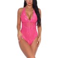 thumbnail image 3 of Encantador mono mono de cosplay suave mono de tela con pantalla de encaje para mujeres adultas, rosa roja, l Inevent XX000036-32, 3 of 7