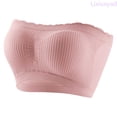 thumbnail image 2 of Lixiuxyad Womens Strapless Bras Strappy Bandeau Bikini Top For Summer Wireless Seamless Shaped Tubetop With Slip Inner And Light Support,Pink XL, 2 of 6