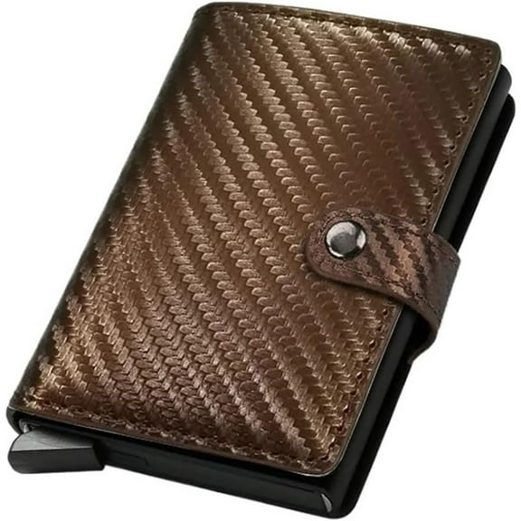 Ultra thin RFID blocking wallet secure credit card wallet Credit Card Holders - Carbon fiber antique copper color